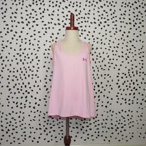 Under Armor Pink Loose Fit Racerback Athletic Girls Tank Top